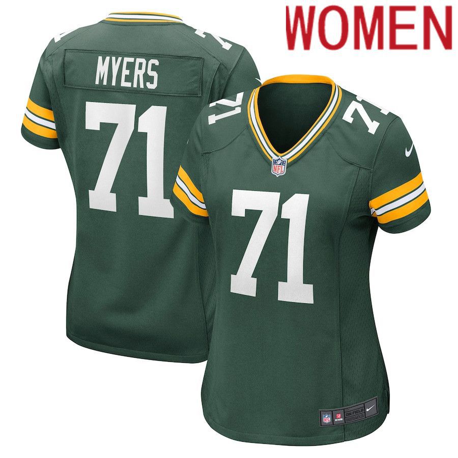 Women Green Bay Packers #71 Josh Myers Nike Green Nike Game NFL Jersey->women nfl jersey->Women Jersey